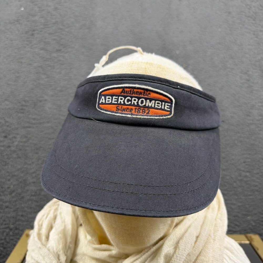 Abercrombie & Fitch Mens Navy Blue Embroidered Logo Cotton Adjustable Visor Hat